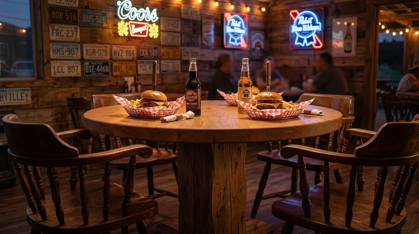 Knotty Alder Round Face Grain Wood Tabletops