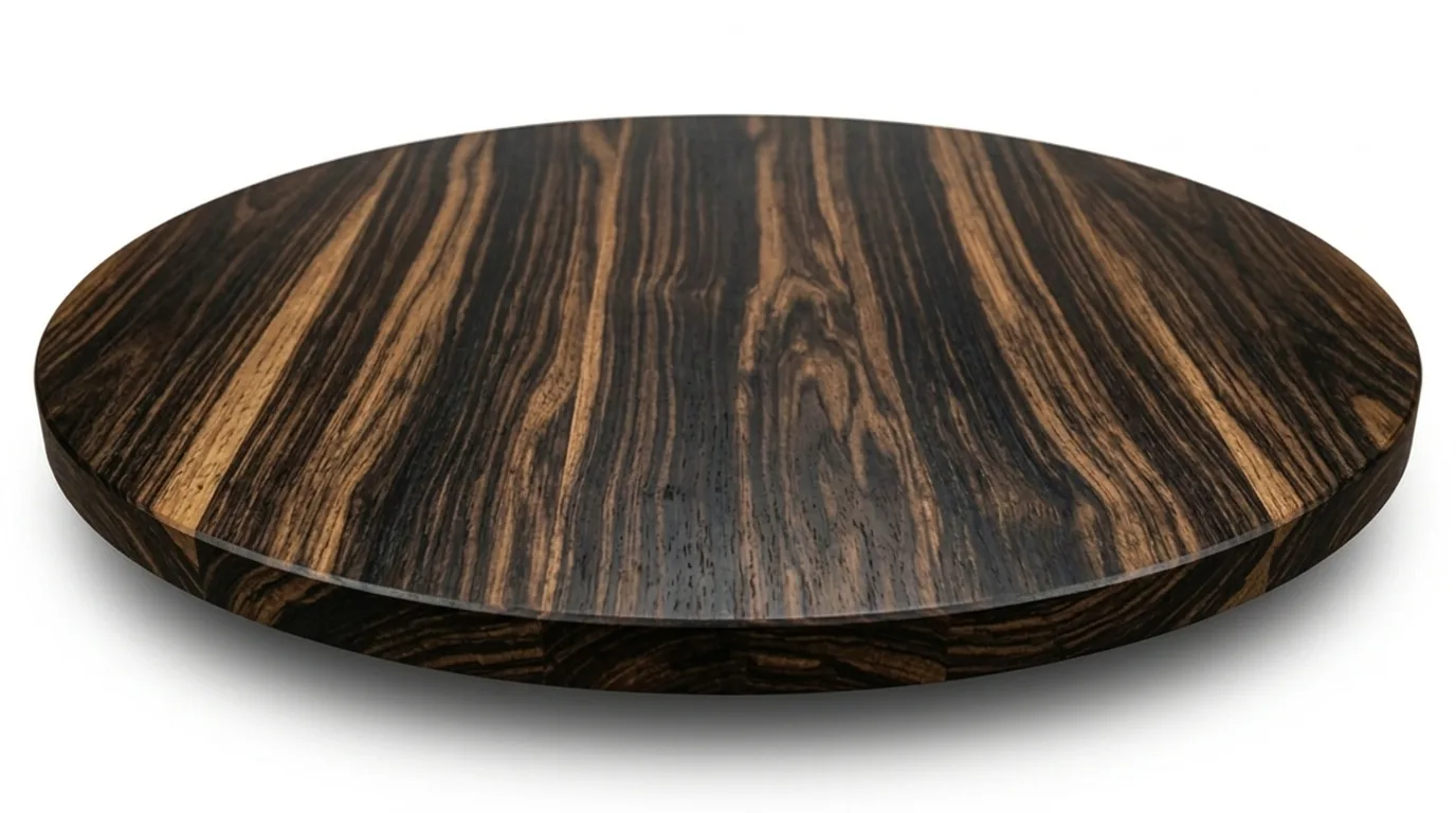 Macassar Ebony Round Face Grain Wood Tabletops