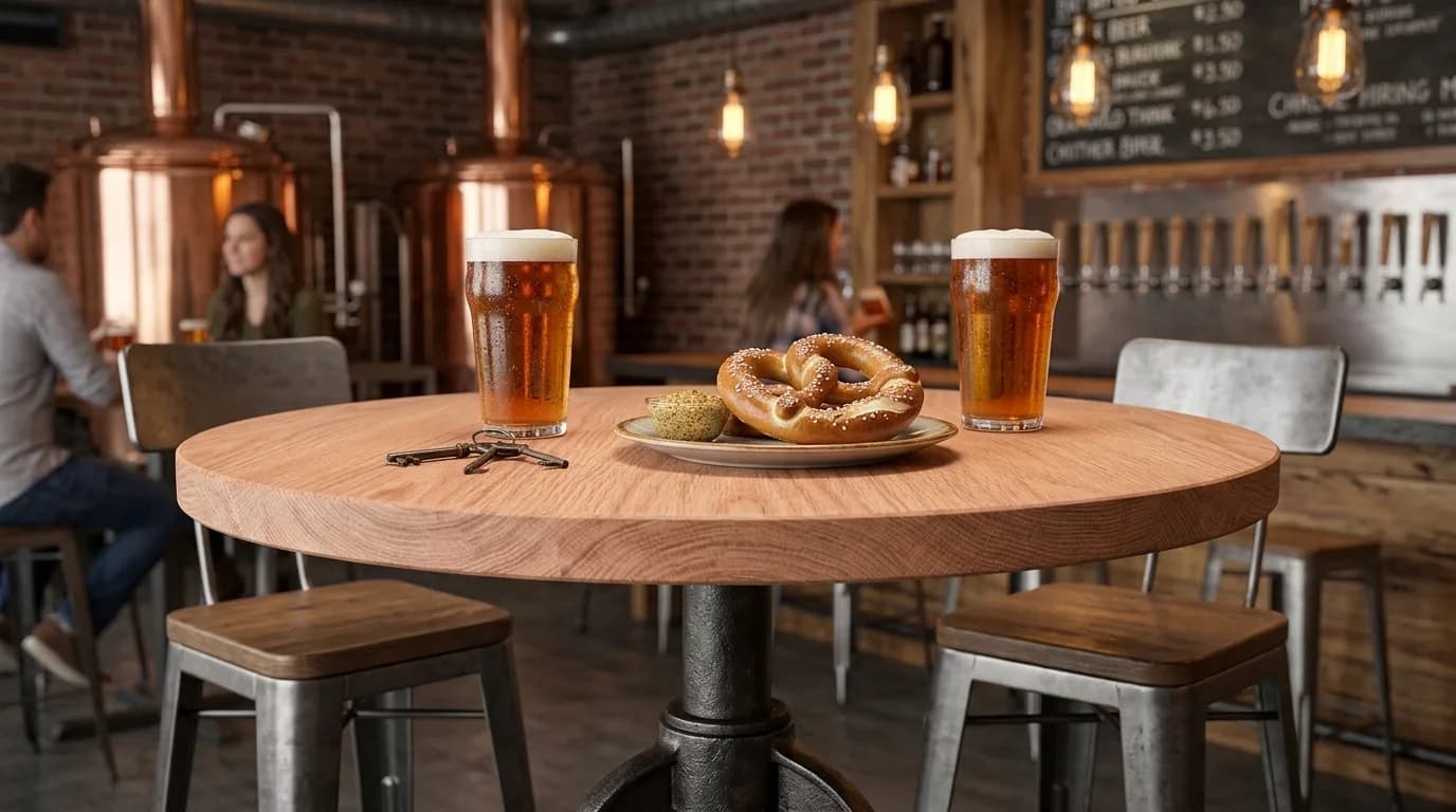 Red Oak Round Face Grain Wood Tabletops