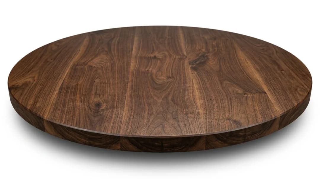 Walnut round tabletop