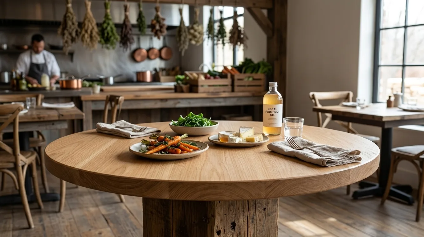 White Oak Round Face Grain Wood Tabletops