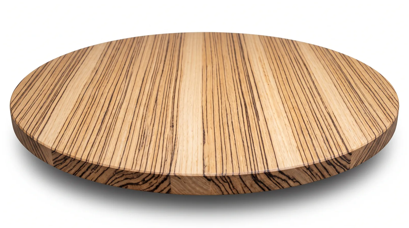 Zebrawood Round Face Grain Wood Tabletops
