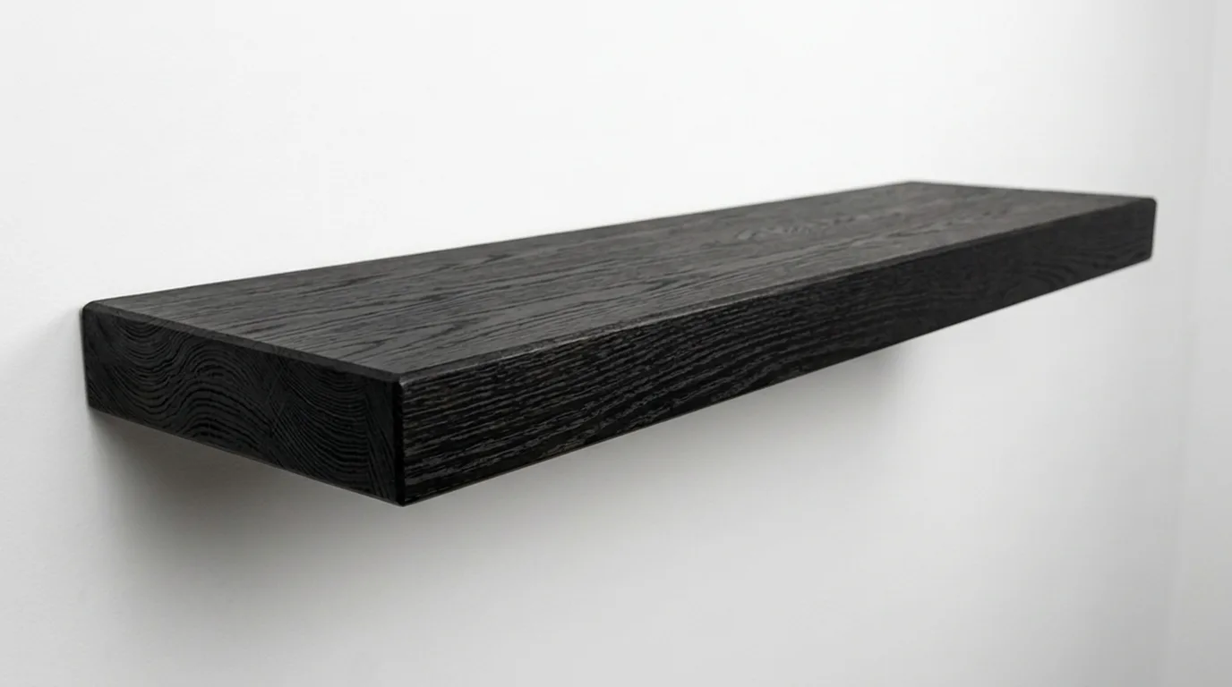 Black Oak Wood Floating Shelves