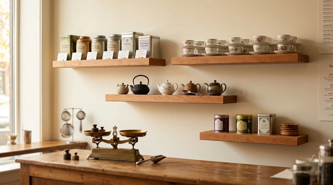 Cherry Wood Floating Shelves