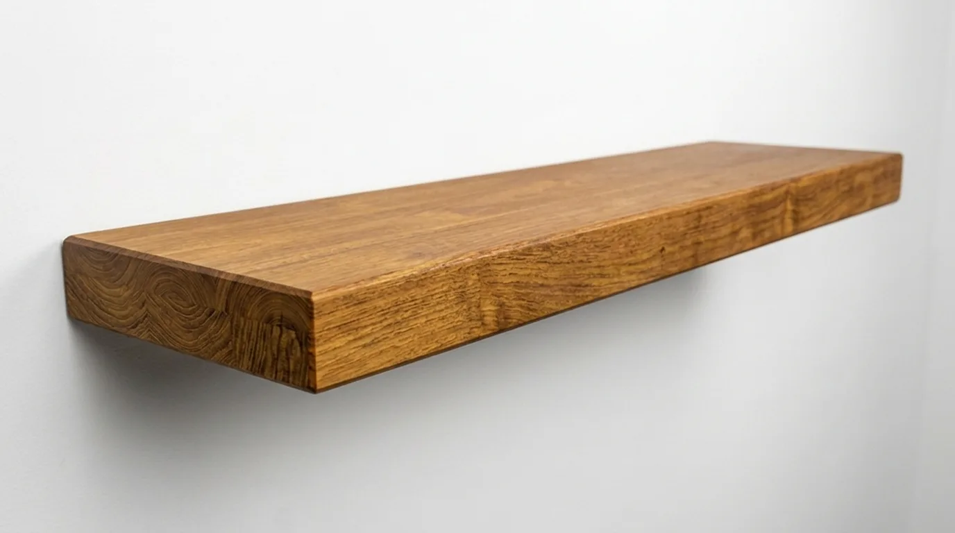 Iroko Hardwood Floating Shelves
