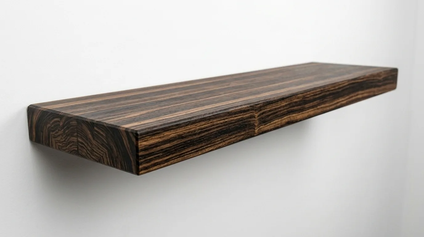 Macassar Ebony Hardwood Floating Shelves