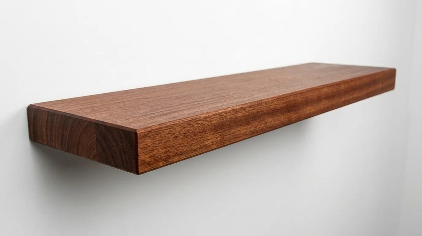 Mahogany Wood Floating Shelves