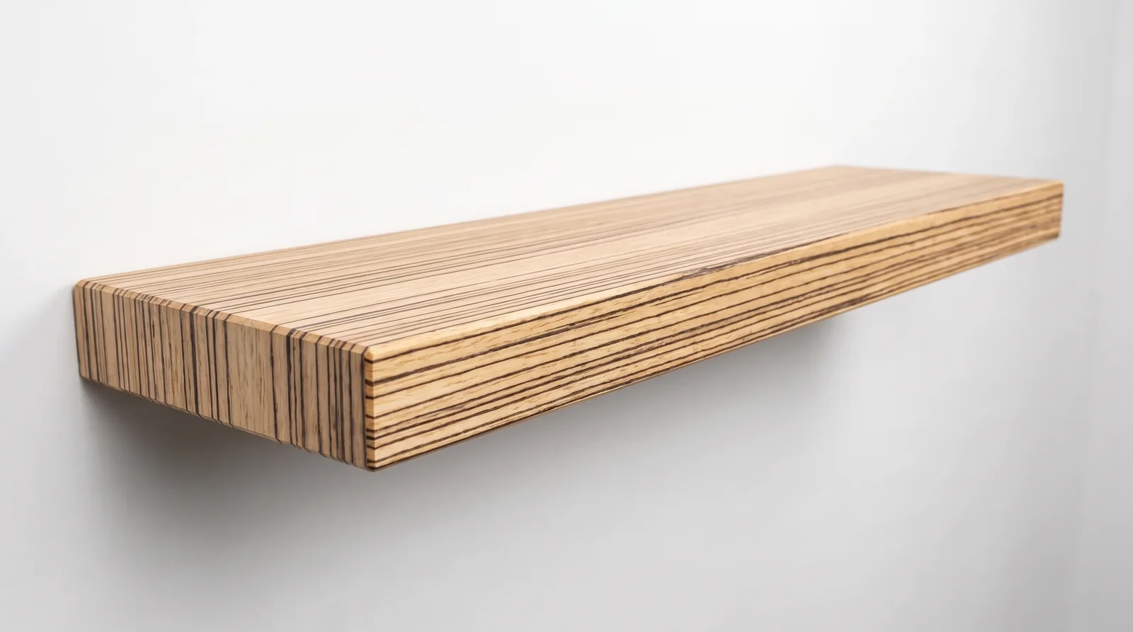 Zebrawood Hardwood Floating Shelves