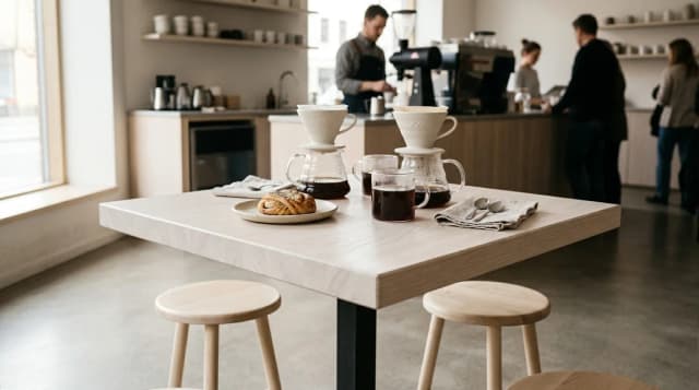 Arctic Oak tabletop in use