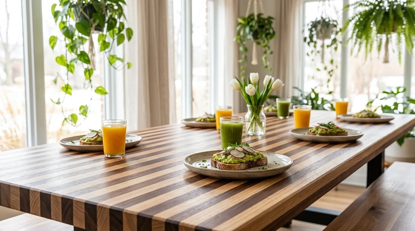 Ash + Walnut Edge Grain Table Tops