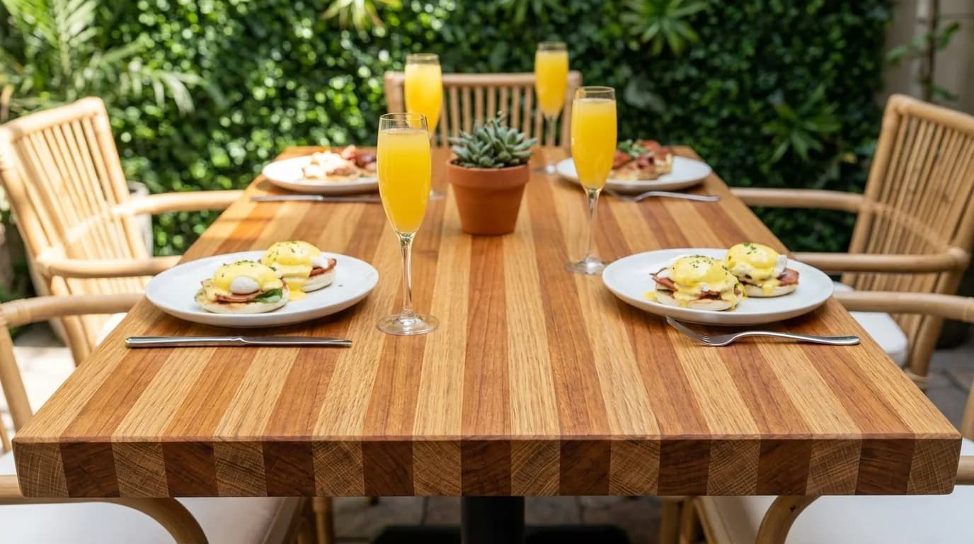 Cherry + White Oak Edge Grain Table Tops
