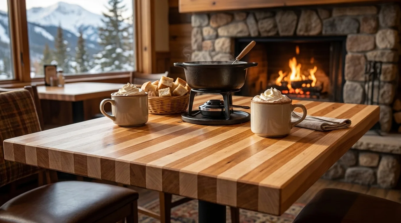Knotty Alder + Maple Edge Grain Table Tops