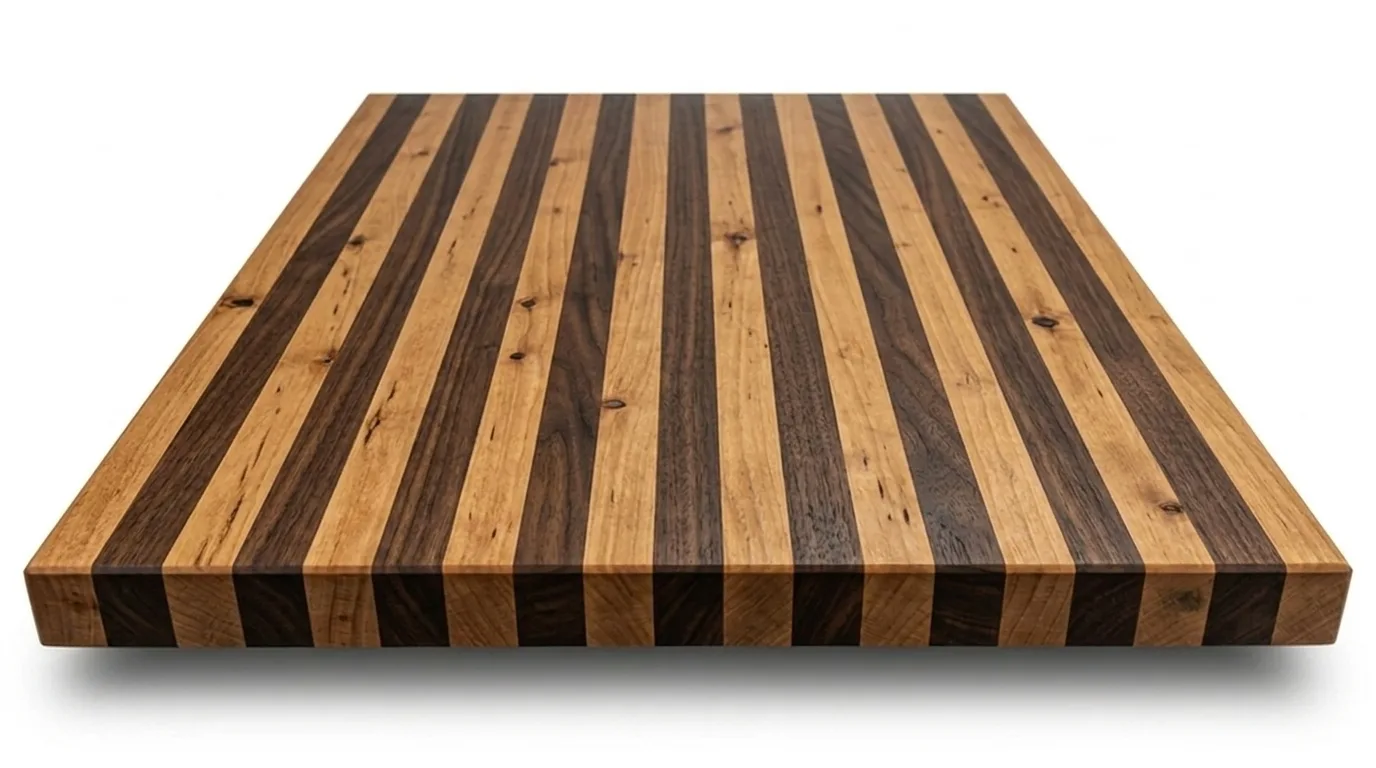Knotty Alder + Walnut Edge Grain Table Tops