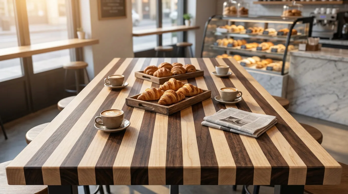 Maple + Walnut Edge Grain Table Tops