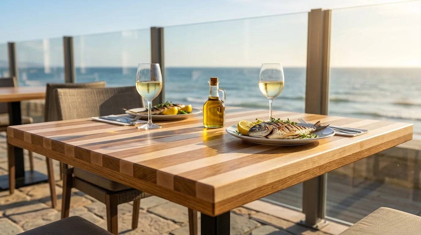 Maple + White Oak Edge Grain Table Tops