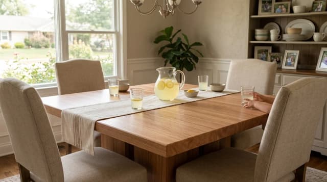 Red Oak tabletop in use