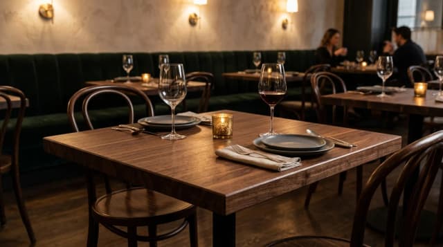 Walnut table tops in service