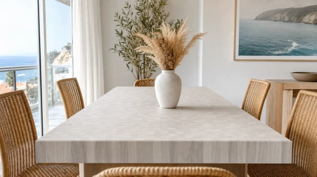 Arctic Oak tabletop in use