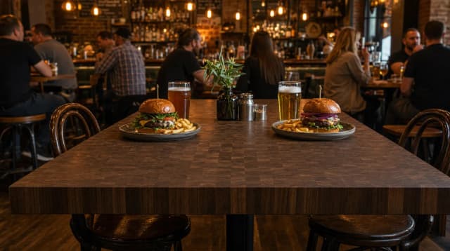 Walnut table tops in service