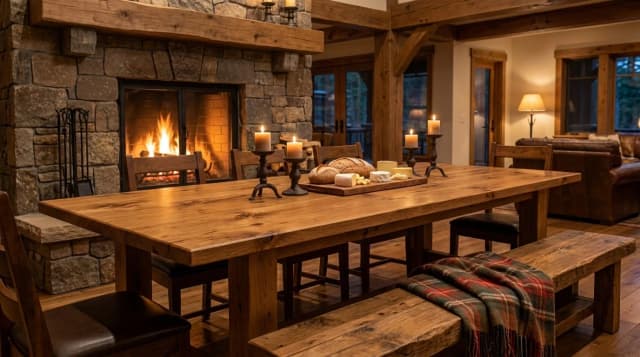 Knotty Alder tabletop in use