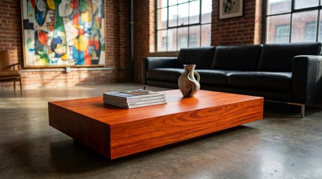 Padauk tabletop in use