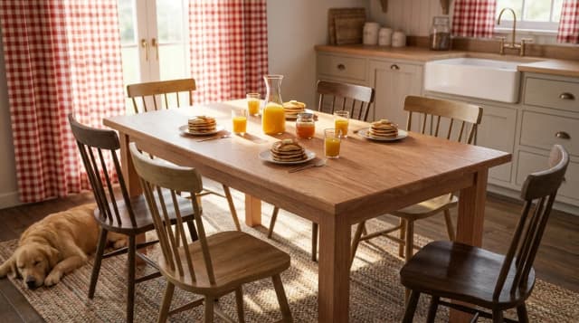 Red Oak tabletop in use
