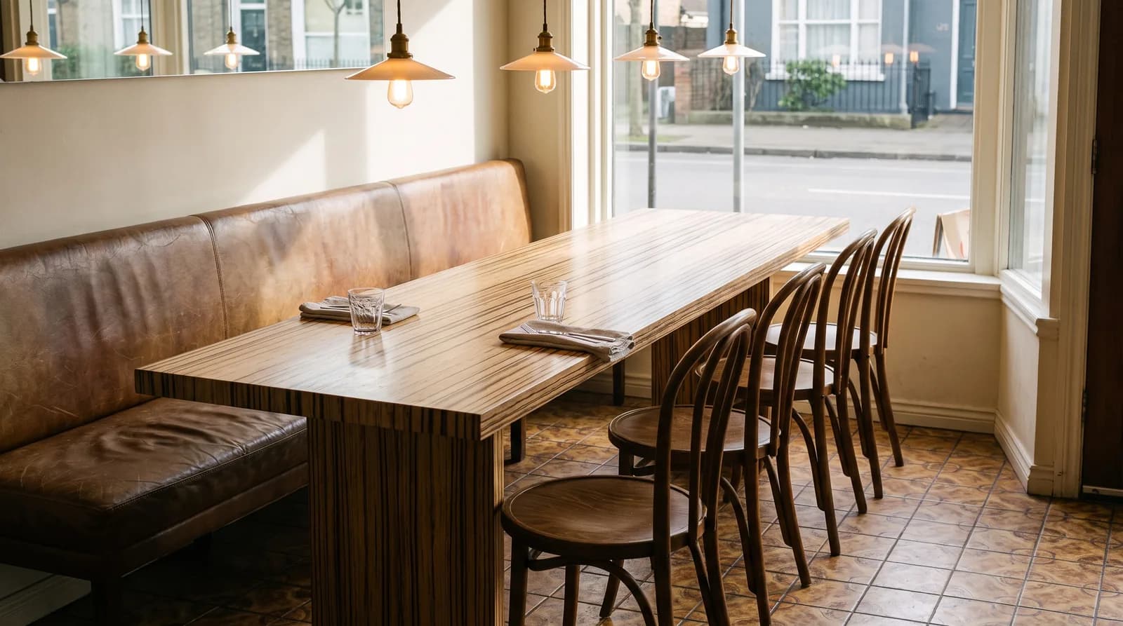 Zebrawood Face Grain Wood Tabletops