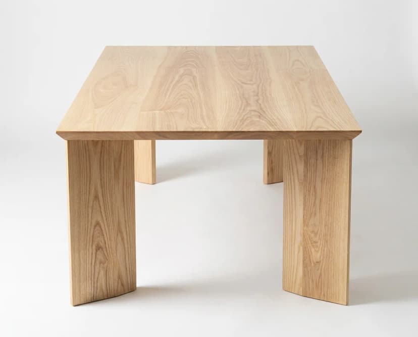 Solid ash dining table, face grain — the Kouper Dining Table
