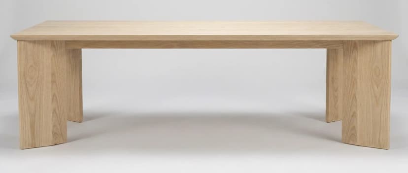 Solid ash dining table, face grain — the Kouper Dining Table