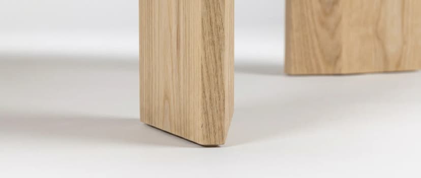 Solid ash dining table, face grain — the Kouper Dining Table