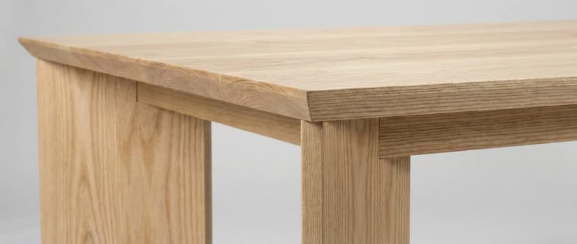 Solid ash dining table, face grain — the Kouper Dining Table