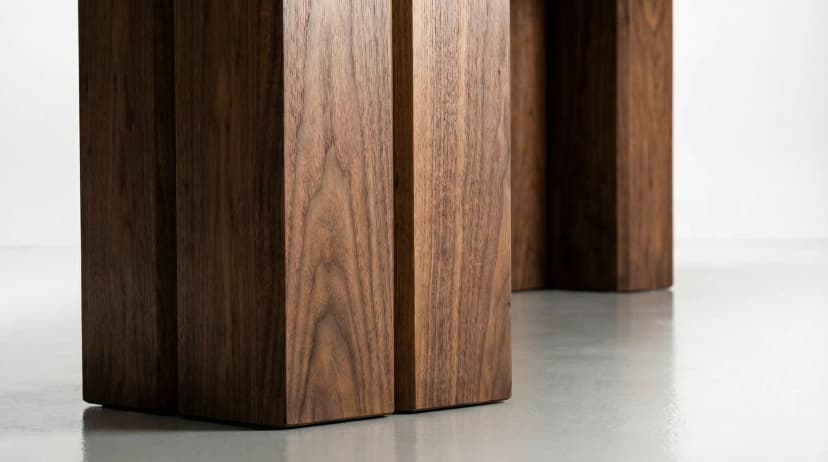 Solid walnut dining table, face grain — the Vekt Dining Table