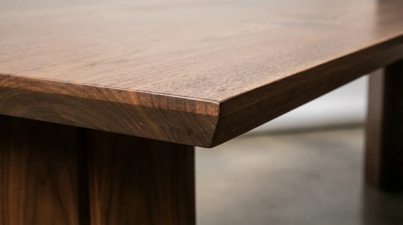 Solid walnut dining table, face grain — the Vekt Dining Table