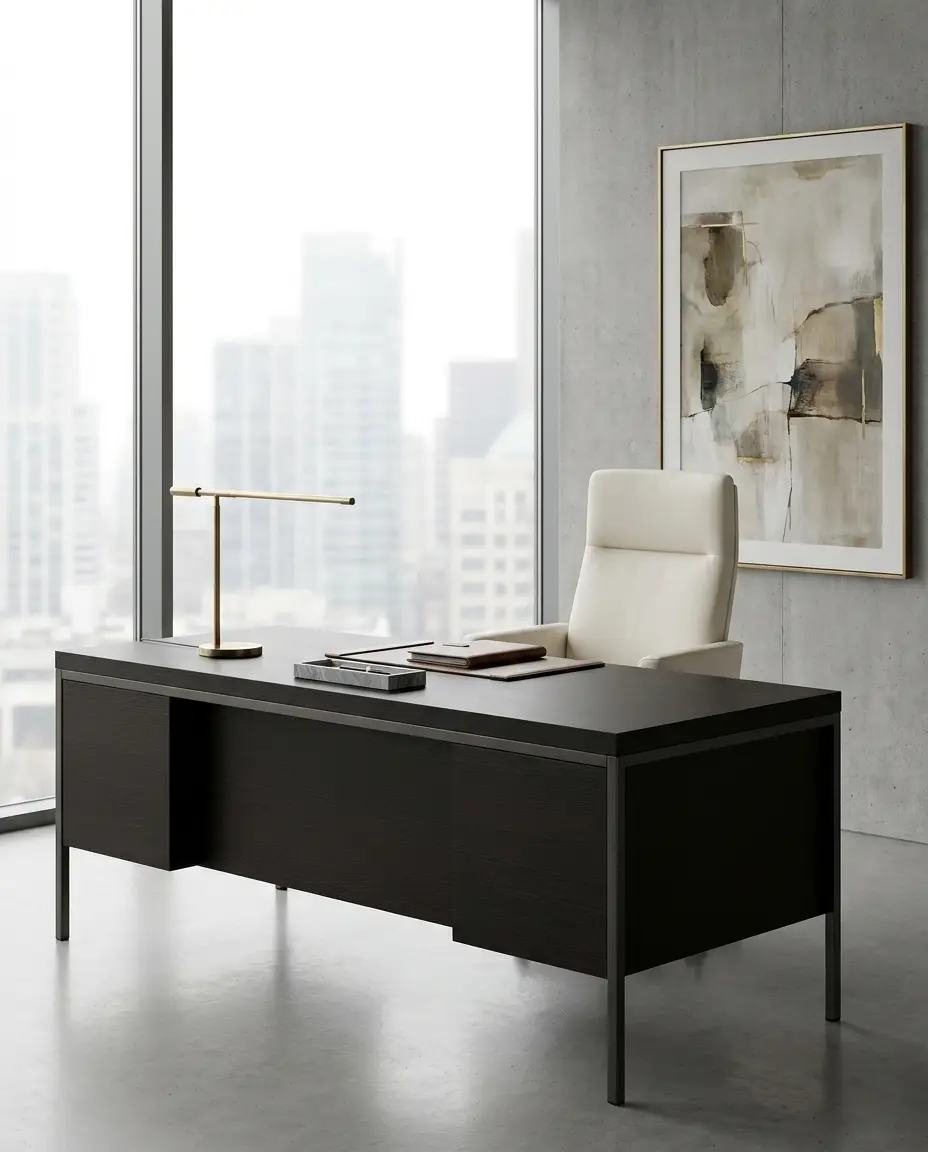 Wenge tabletop — a sleek executive office