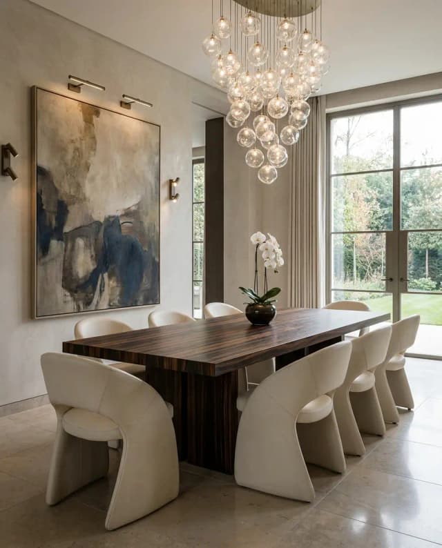 Macassar Ebony dining table — a dramatic contemporary dining room