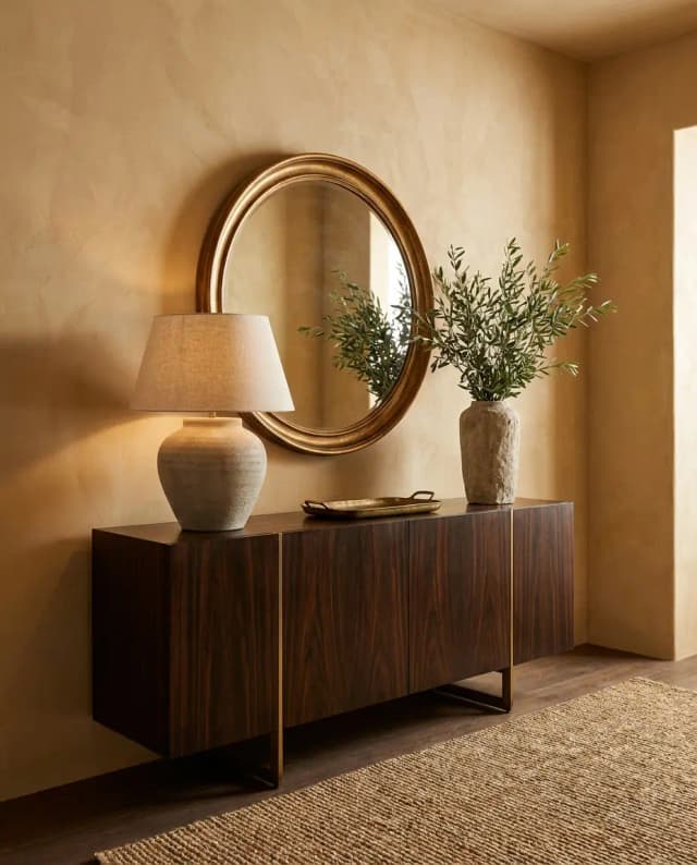 Macassar Ebony tabletop — a welcoming entryway console