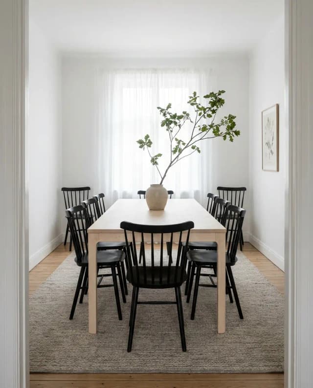 Maple dining table — a Scandinavian dining room