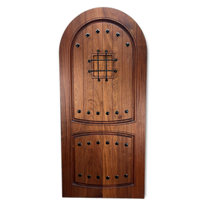 Rustic Arched 2 Panel Wood Entry Door