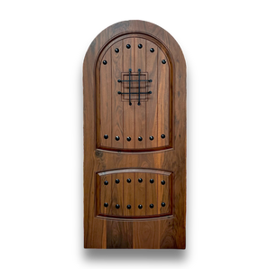 Rustic Arched 2 Panel Wood Entry Door