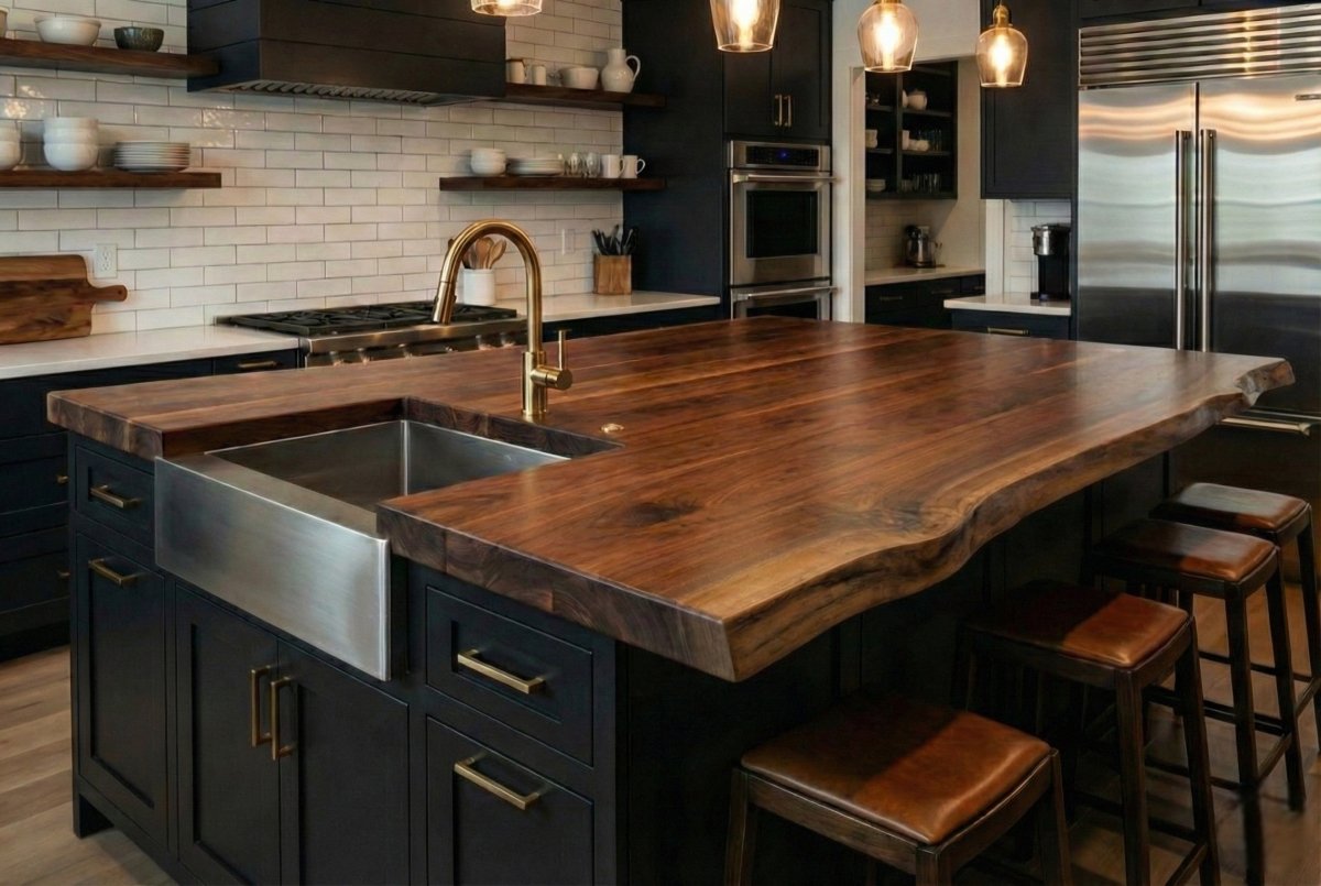 Custom Wood Top NY Black Oak Live Edg...