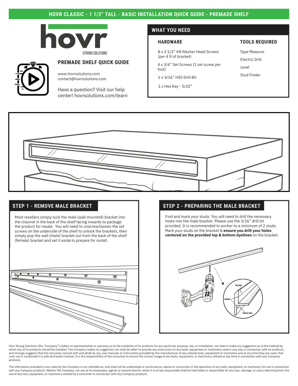 First page of Install quick guide