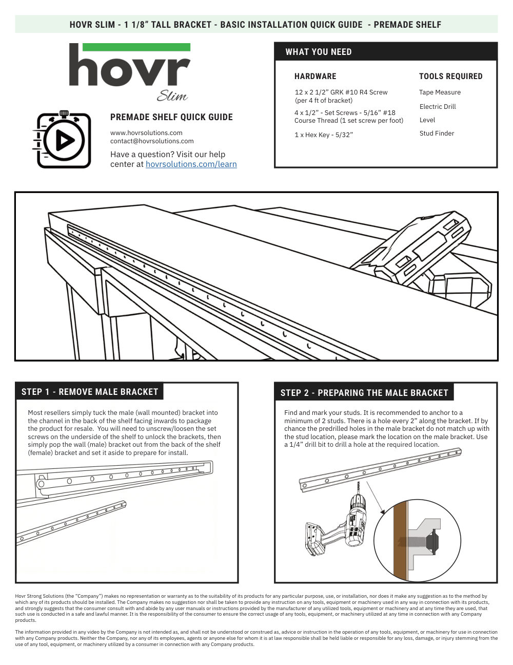 First page of Install quick guide