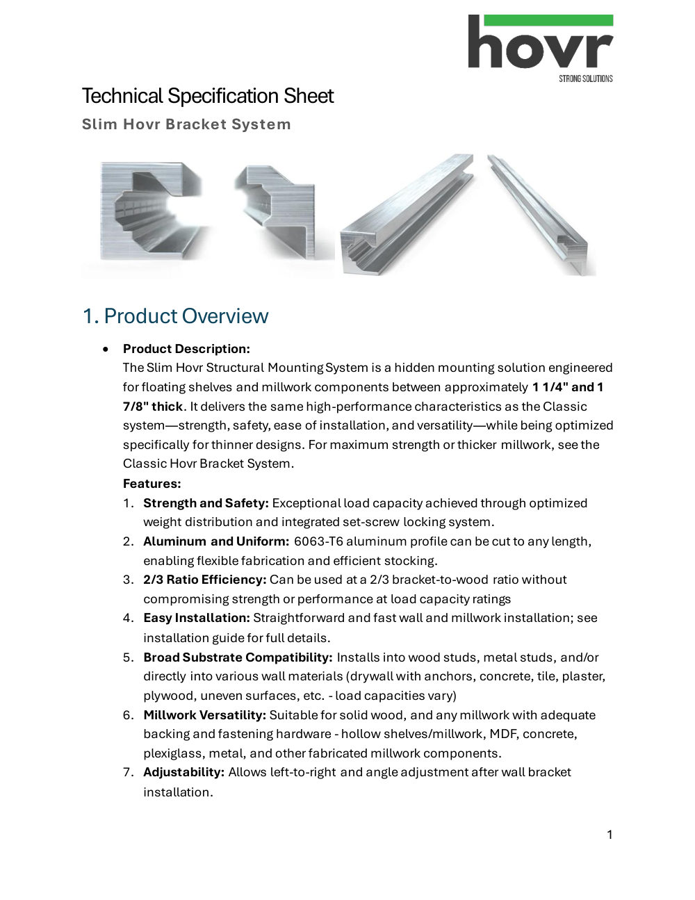 First page of Technical specification