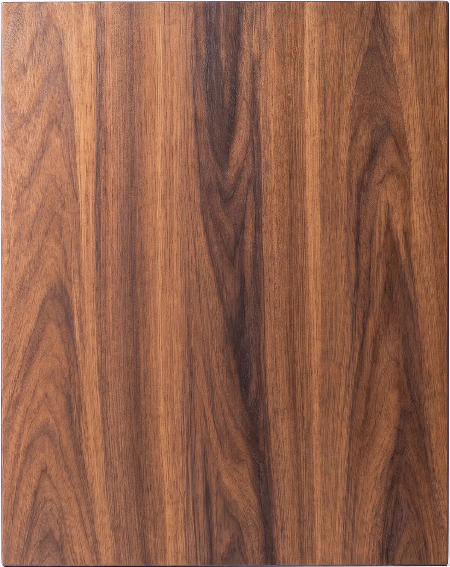 Slab cabinet door in solid walnut